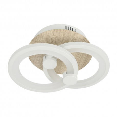 PLAFON SYDNEY 32W BLANCO MADERA CON MANDO A DISTANCIA