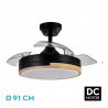 VENTILADOR DC OLIMPIA NEGRO-MADERA 48W