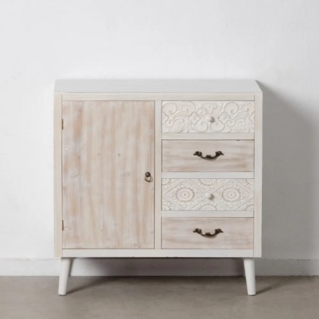 MUEBLE RECIBIDOR NATURAL-BLANCO 80 CM